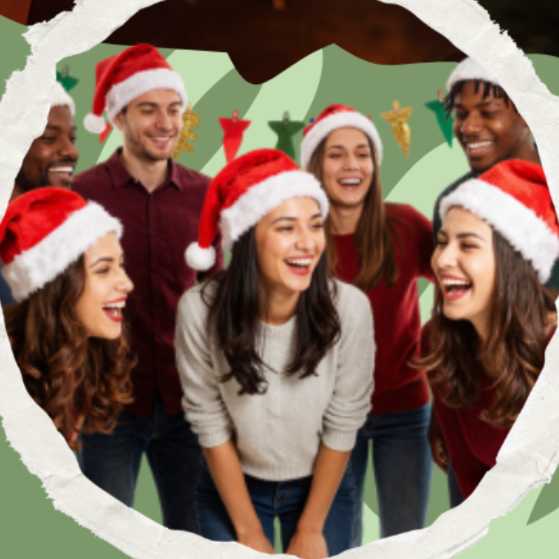 People celebrating Christmas in July